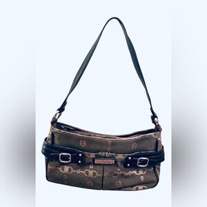 Etienne Aigner Vintage East West Bag Handbag Classic Monogram Logo Office Purse